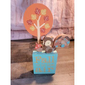 Wooden fall is in the air fall acorn squirrel autumn sign decor